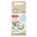 NUK For Nature, pacifier, latex, anatomical, green, 6-18 months, 2 pieces