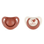 NUK For Nature, pacifier, silicone, anatomic, red, 0-6 months, 2 pieces