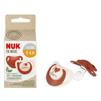 NUK For Nature, pacifier, silicone, anatomic, red, 0-6 months, 2 pieces