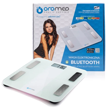 Oromed Oro Waage Bluetooth, elektronischer analytischer Abgleich, weiß