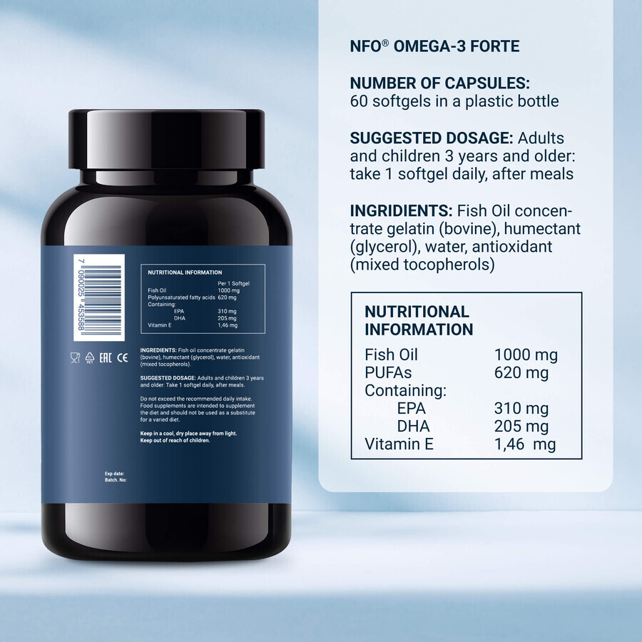 NFO Omega-3 Forte, 60 capsule me