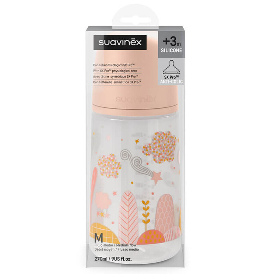 Suavinex Dreams, SX Pro flacon à débit moyen, pêche, 270 ml