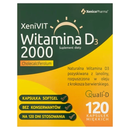 XeniVit Vitamine D3 2000, 120 softgel capsules