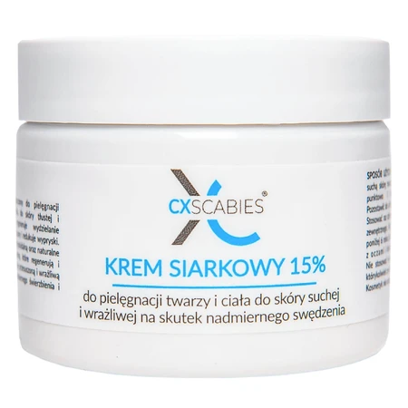 CxScabies Sulfur Cream 15% face and body care cream for dry and sensitive skin, 87 ml, Aperla