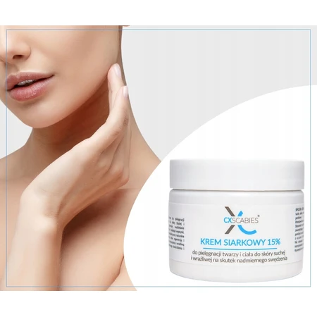 CxScabies Sulfur Cream 15% face and body care cream for dry and sensitive skin, 87 ml, Aperla
