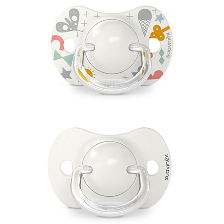 Suavinex A walk in the park SX Pro, physiological dummy, silicone, gray, 0-6 months, 2 pieces