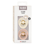 Bibs Colour, suzetă, cauciuc, anatomic, mărimea 1, Ivory & Blush, de la naștere, 2 bucăți Bibs Colour, suzetă, cauciuc, anatomic, mărimea 1, Ivory & Blush, de la naștere, 2 bucăți