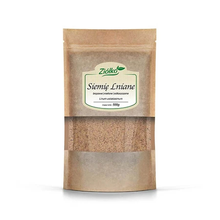 Graines de lin, brunes, moulues, dégraissées, 500 g