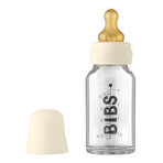 Lätzchen Babyflasche, Glasflasche mit langsam fließendem Gummisauger, elfenbeinfarben, ab Geburt, 110 ml Lätzchen Babyflasche, Glasflasche mit langsam fließendem Gummisauger, elfenbeinfarben, ab Geburt, 110 ml