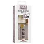 Lätzchen Babyflasche, Glasflasche mit langsam fließendem Gummisauger, elfenbeinfarben, ab Geburt, 110 ml