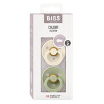Bavoirs Colour, sucette, caoutchouc, rond, taille 2, Ivory & Sage, à partir de 6 mois, 2 pièces