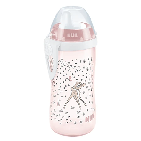 NUK Kiddy Cup, Trinklernbecher mit fester Tülle und Clip, Bambi, ab 12 Monaten, 300 ml