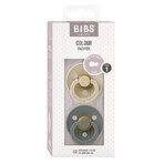 Slabbetjes Kleur, fopspeen, rubber, rond, maat 1, Vanille & Dennen, vanaf de geboorte, 2 stuks Slabbetjes Kleur, fopspeen, rubber, rond, maat 1, Vanille & Dennen, vanaf de geboorte, 2 stuks