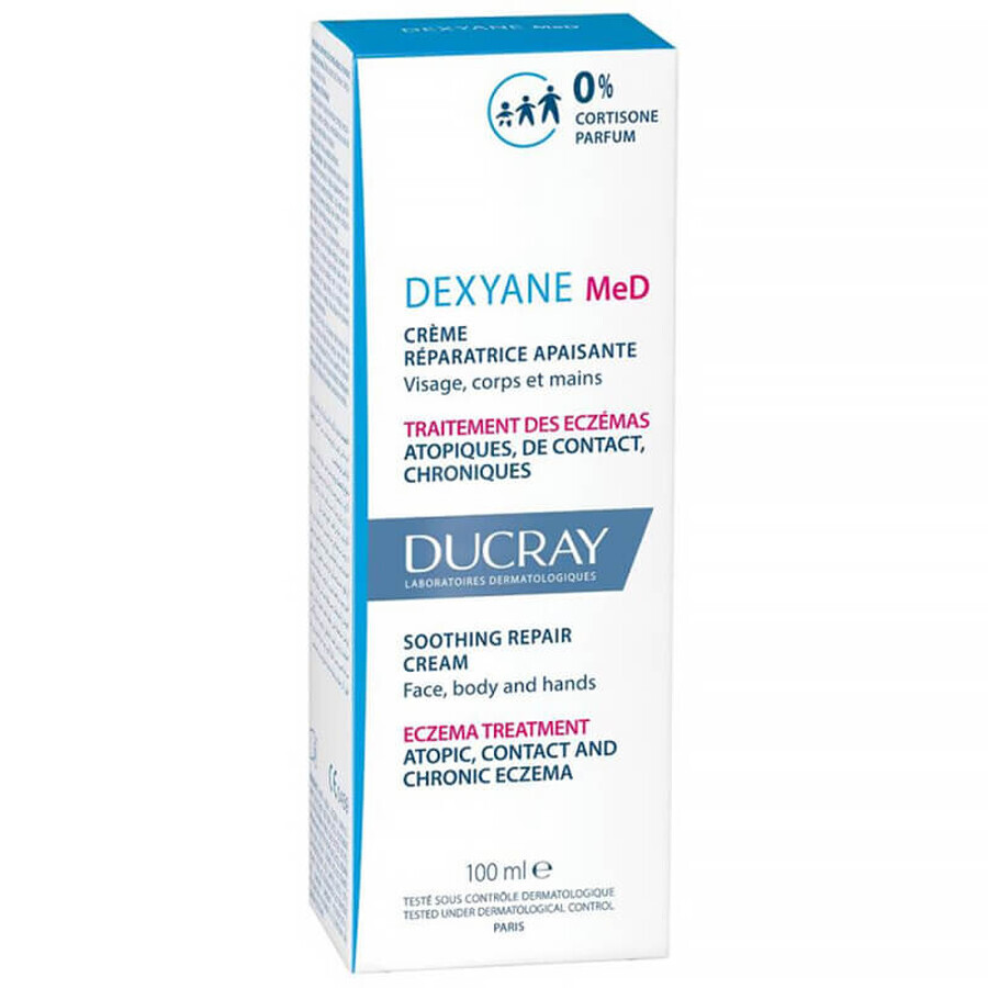 Ducray Dexyane Med, crème apaisante et régénérante pour le visage et le corps, peaux avec eczéma, 100 ml