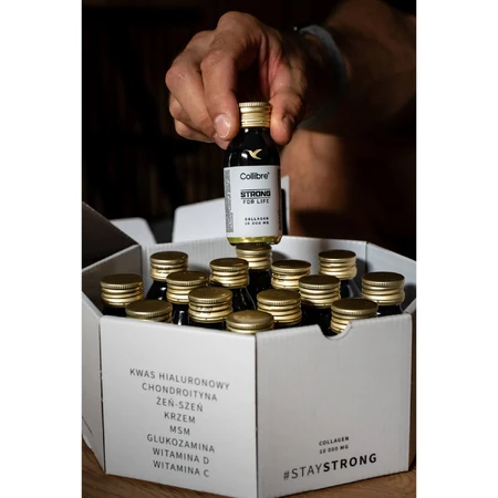 Strong For Life Shot Collageen Shot, collageen 10000 mg, perziksmaak, 60 ml x 15 eenheden