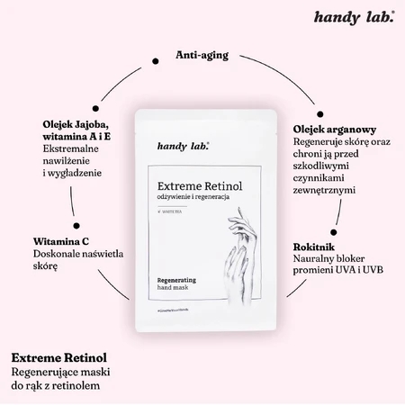 Laboratorio Handy. Extreme Retinol, mascarilla de manos con guantes, 30 g
