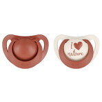 NUK For Nature, fopspeen, silicone, anatomisch, rood, 6-18 maanden, 2 stuks NUK For Nature, fopspeen, silicone, anatomisch, rood, 6-18 maanden, 2 stuks
