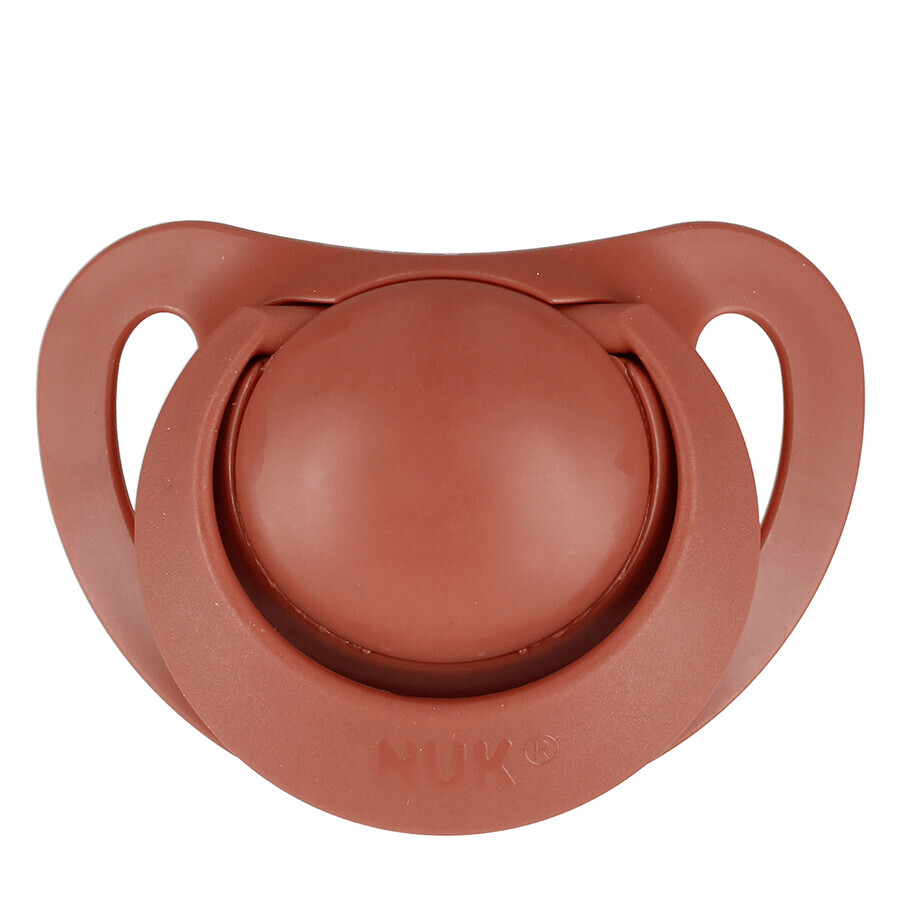 NUK For Nature, fopspeen, silicone, anatomisch, rood, 6-18 maanden, 2 stuks