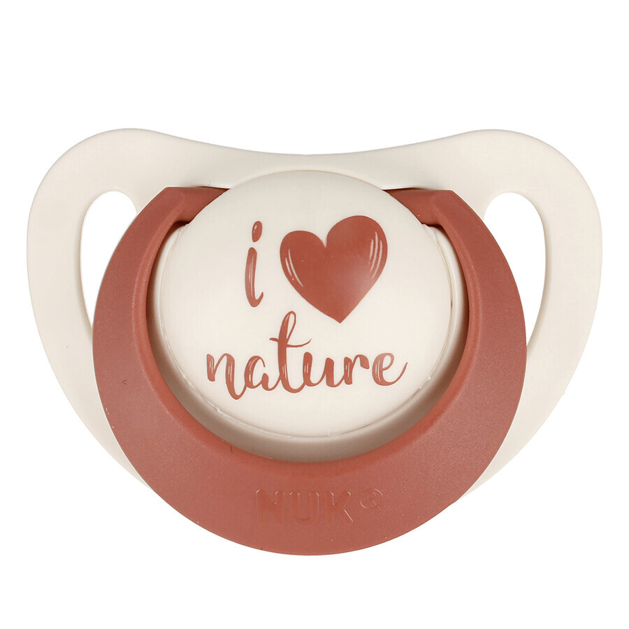 NUK For Nature, fopspeen, silicone, anatomisch, rood, 6-18 maanden, 2 stuks