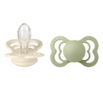 Lätzchen Supreme, Schnuller, Silikon, symmetrisch, Größe 2, Ivory & Sage, ab 6 Monaten, 2 Stück