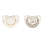 NUK For Nature, pacifier, latex, anatomical, ash gray, 18-36 months, 2 pieces