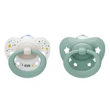 NUK Signature, pacifier, silicone, anatomical, green, 0-6 months, 2 pieces
