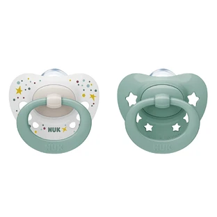 NUK Signature, pacifier, silicone, anatomical, green, 0-6 months, 2 pieces