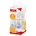 NUK First Choice+ Winnie the Pooh, biberón con tetina de silicona M, Winnie the Pooh, rosa, 0-6 meses, 150 ml NUK First Choice+ Winnie the Pooh, biberón con tetina de silicona M, Winnie the Pooh, rosa, 0-6 meses, 150 ml