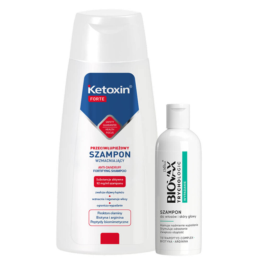 L'Biotica Ketoxin Forte, anti-dandruff strengthening shampoo, 200 ml + hair and scalp shampoo, 50 ml free