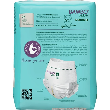 Bambo Nature, pañales, talla 6, 15+ kg, 18 piezas