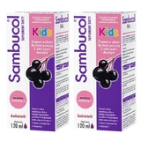 Sambucol Kids Set, flüssig für Kinder ab 3 Jahren und Erwachsene, 2 x 120 ml