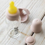 Biberon Bibs, biberon en verre avec tétine en caoutchouc à débit lent, Blush, dès la naissance, 110 ml Biberon Bibs, biberon en verre avec tétine en caoutchouc à débit lent, Blush, dès la naissance, 110 ml