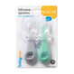 Silicone spoons, 6 months+, Grey/Green, Babyono