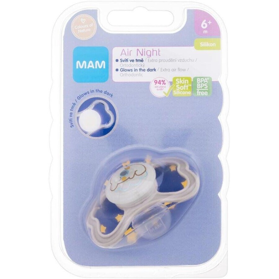 MAM AIR Soother Night, gray/small 6m+