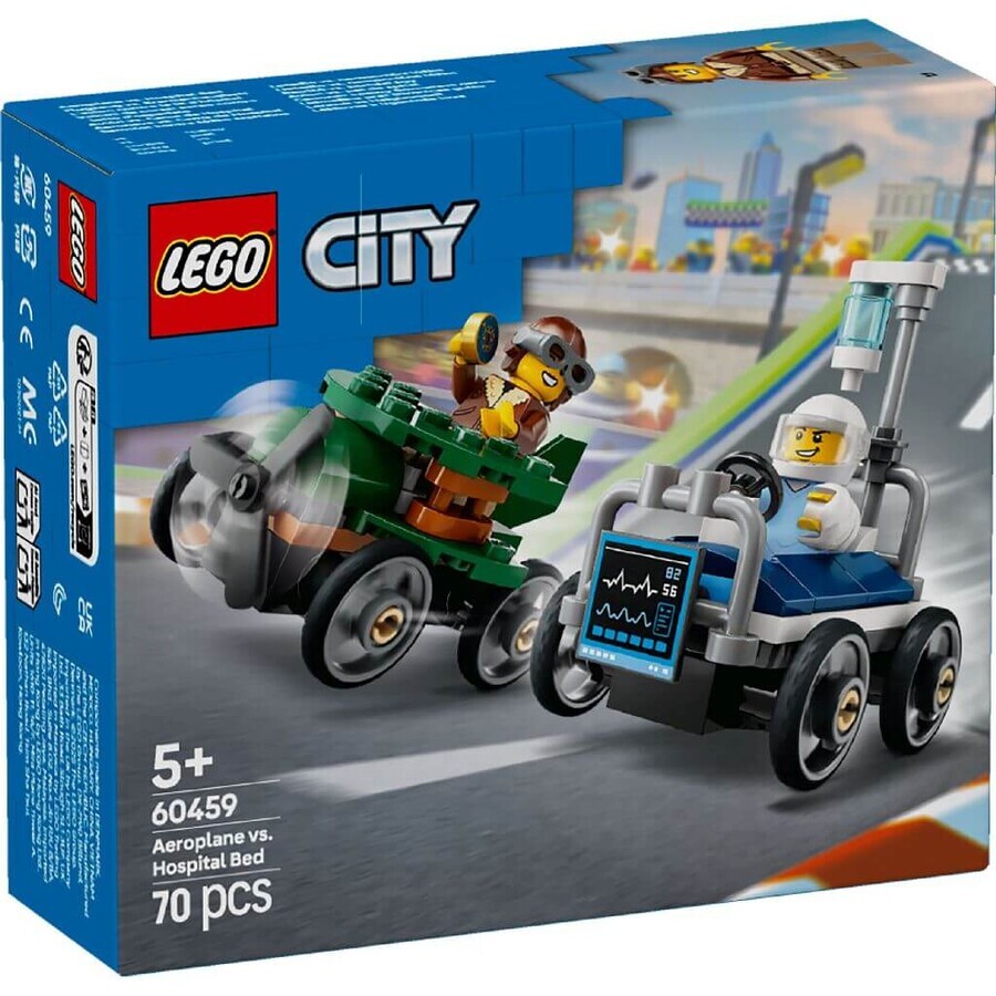Racing Pack Flugzeug gegen Krankenhausbett, 60459, + 5 Jahre, Lego