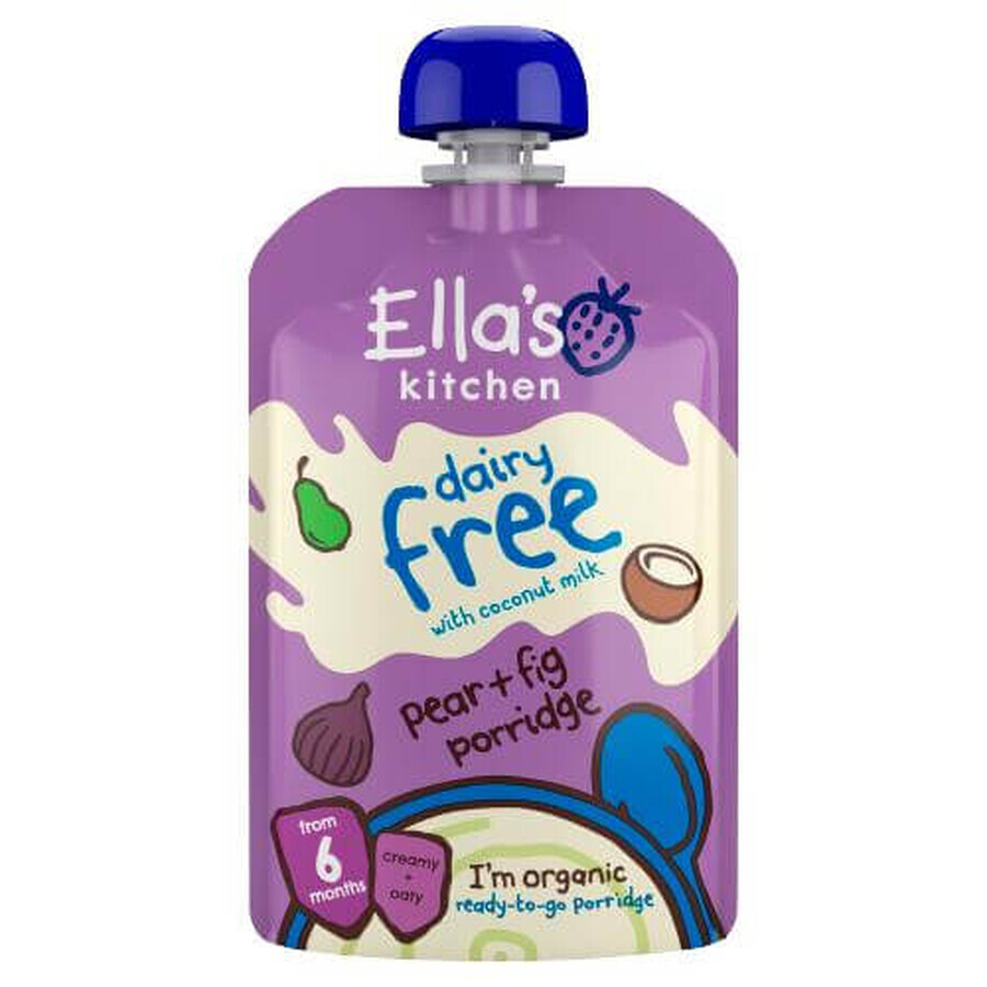 Gachas de avena bio con peras, higos y coco, + 6 meses, 100 g, Ella's Kitchen