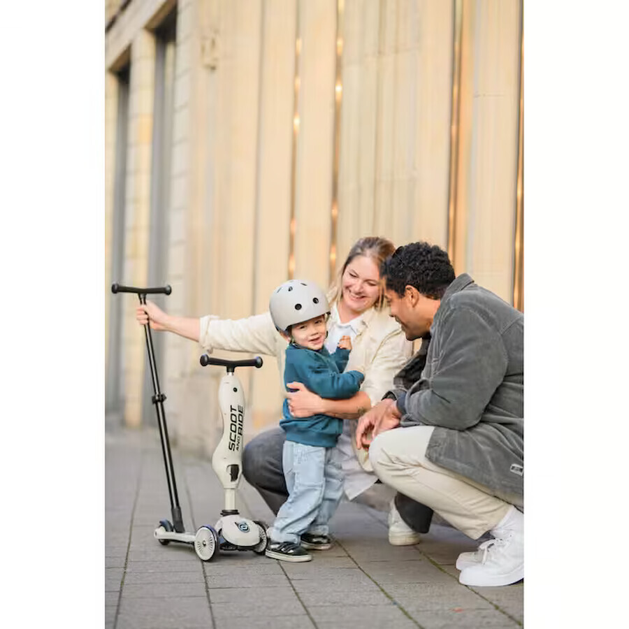 Monopattino per bambini con sedile e manubrio 3 in 1 Highwaykick 1, 1-5 anni, Push and Go Ash, Scoot & Ride