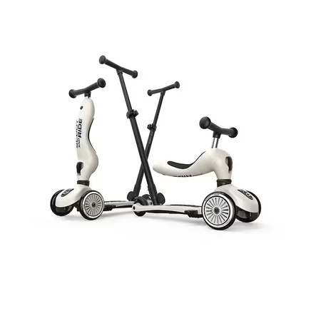 Kinderroller mit Sitz und Lenker 3 in 1 Highwaykick 1, 1-5 Jahre, Push and Go Ash, Scoot & Ride
