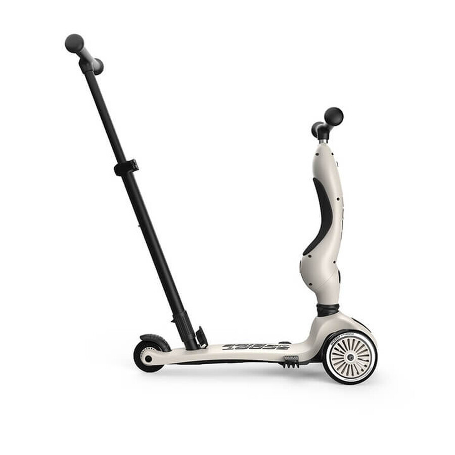 Monopattino per bambini con sedile e manubrio 3 in 1 Highwaykick 1, 1-5 anni, Push and Go Ash, Scoot & Ride