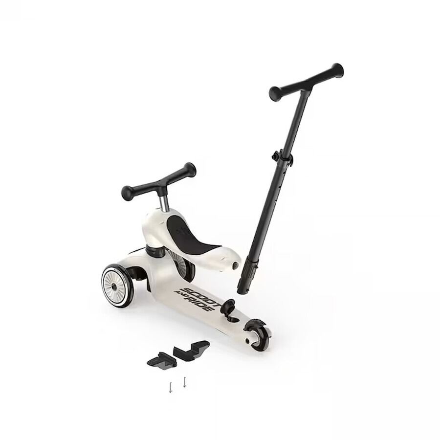 Monopattino per bambini con sedile e manubrio 3 in 1 Highwaykick 1, 1-5 anni, Push and Go Ash, Scoot & Ride