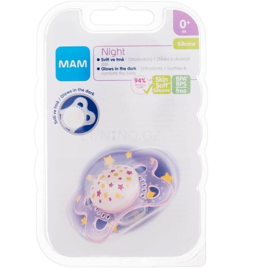 MAM Soother Night 0m+, roz/stars