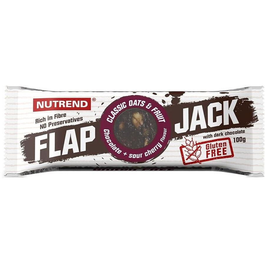 Nutrend FLAPJACK SIN GLUTEN Chocolate + cerezas con chocolate negro 100 g