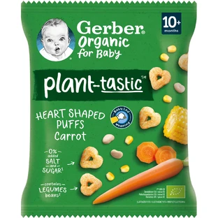 Gerber Organic crispy hearts with carrots 28 g