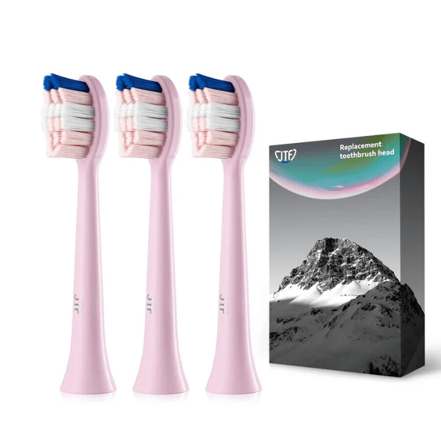 Lot de 3 recharges pour brosse à dents électrique P200, Pink, JTF