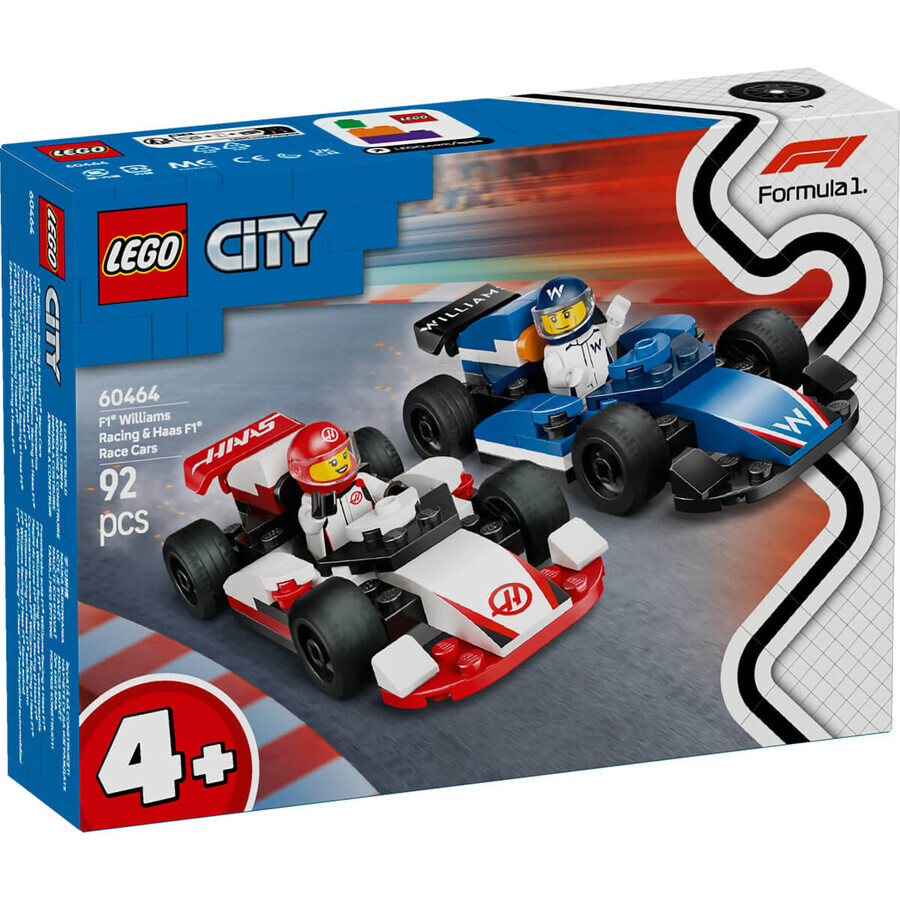 F1-Rennwagen Williams Racing und Haas F1, 60464, + 4 Jahre, Lego