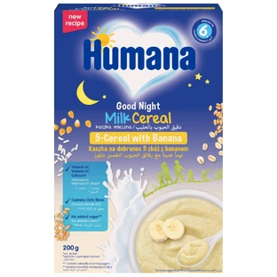 Volkoren ontbijtgranen met melk en banaan Goodnight, 6 maanden+, 200 g, Humana