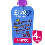 Puré ecológico con arándanos, manzana, plátano y vainilla, + 4 meses, 120 g, Ella's Kitchen