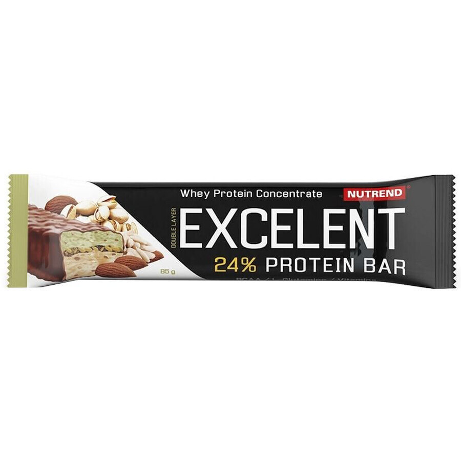 Nutrend Excelent double almond + pistachio bar with pistachios 85 g
