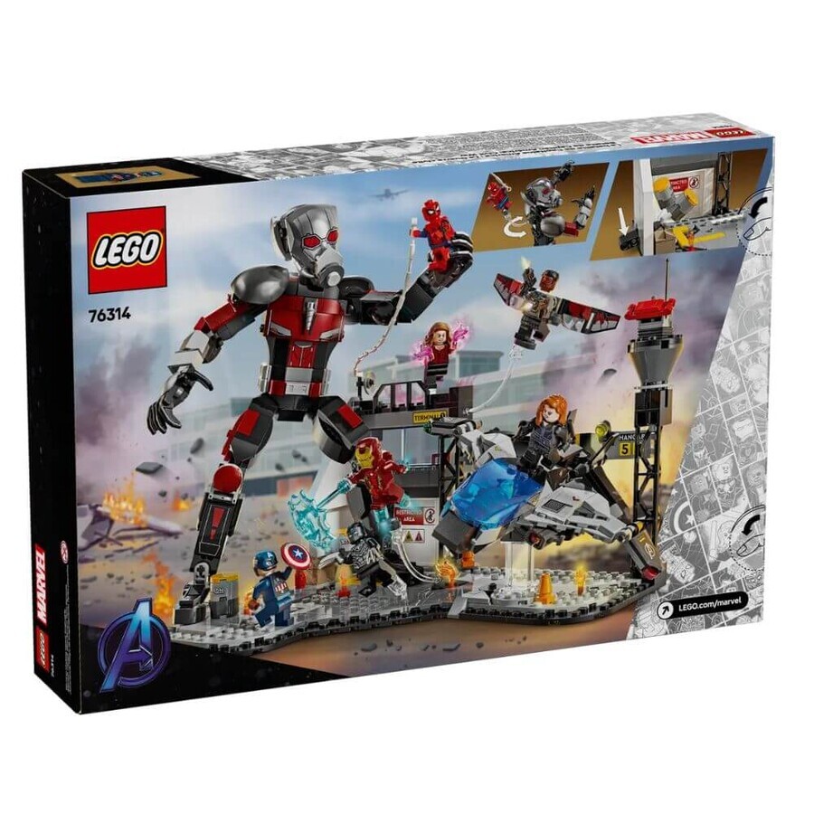 Batalla llena de acción del Capitán América - Marvel Civil War, 10 años+, 76314, Lego