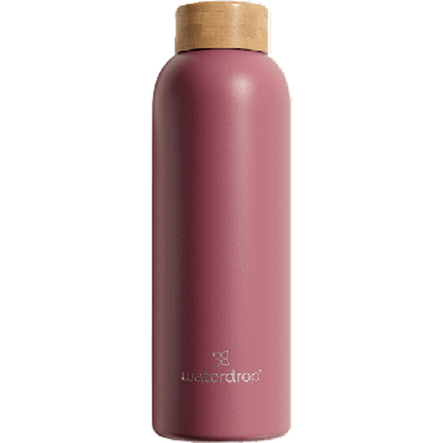 Waterdrop Roestvrijstalen fles, donkerroze mat 600 ml